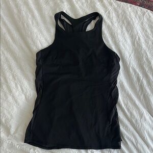 Lululemon Athletica Black Fitted Cut Out Tank Top w/ Mesh Back